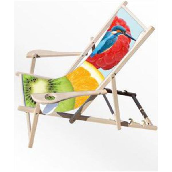 Promotional Custom Printed Deck Chair With Arms And Cup Holder