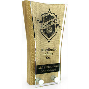Extra Large Real Wood Block Awards with  002147266