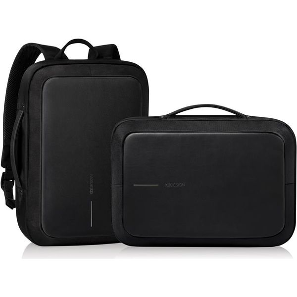 Printed Black Bobby Bizz antitheft backpack & briefcase Branding