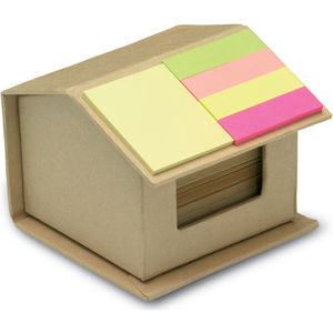 Printed Eco Memo House Box. Branded Recy 393838