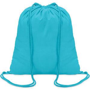 Turquoise cotton drawstring bag 397045