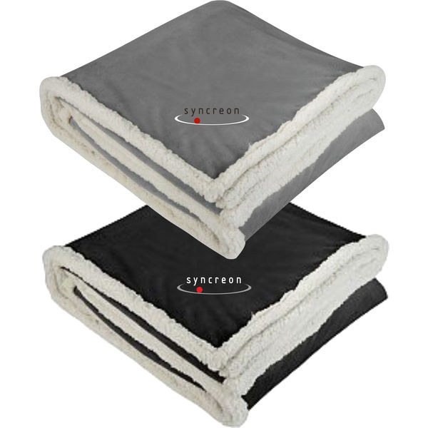 Promotional Sherpa Fleece Blanket Syncreon Technology
