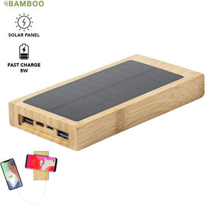Bamboo 10000mAh Power Bank with built in 462776