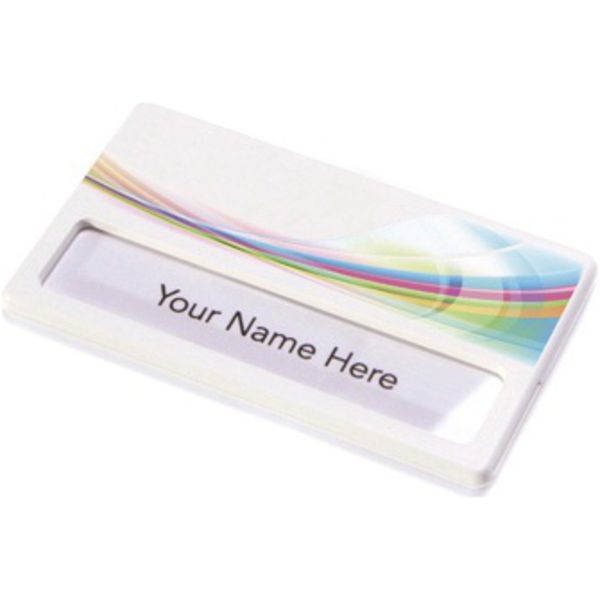 Promotional Name Badge Safety Pin Fitting 1 Side Branding Ovation